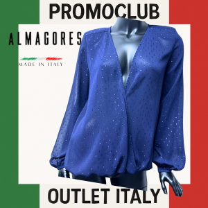 Блуза Almagores,синя ,100 % полиестер, размер 42, Италия